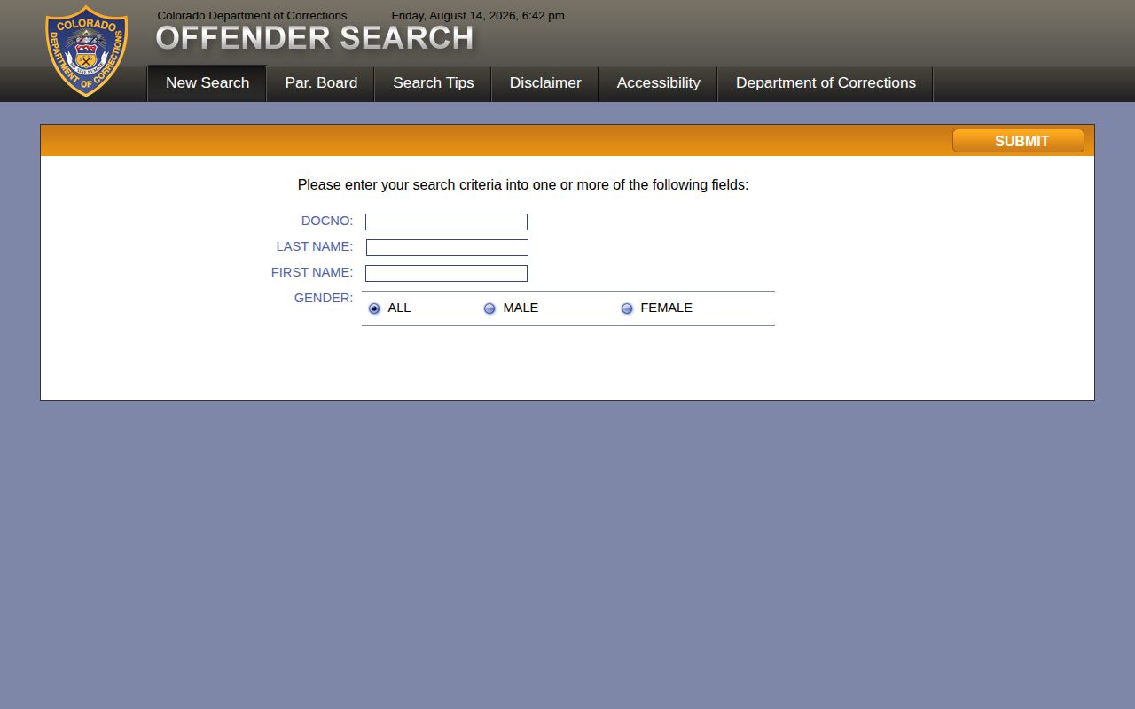 Colorado corrections offender photo search for Douglas County booking follow-up